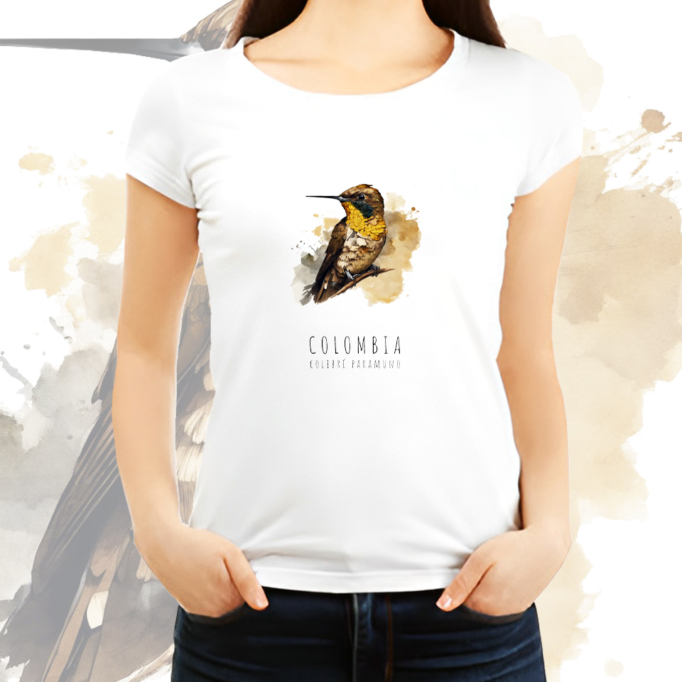 camiseta mujer colibrÍ paramuno camiseta mujer colibrÍ paramuno
