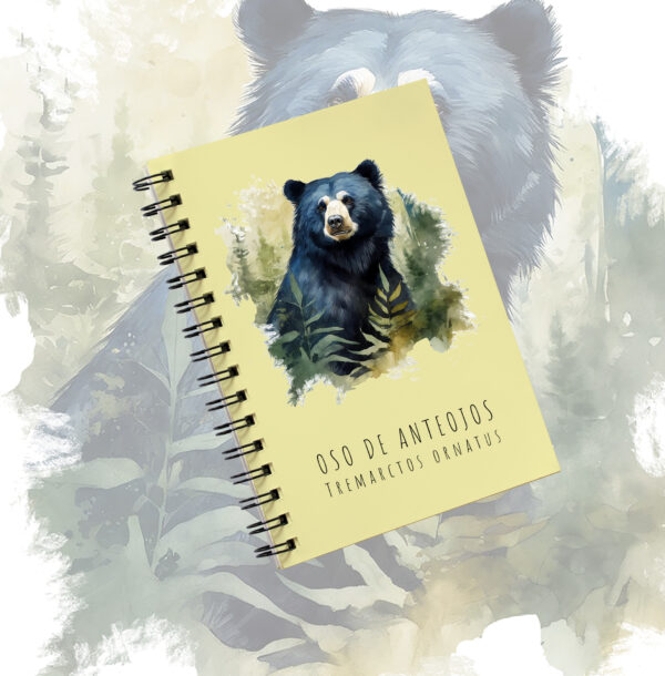 LIBRETA ARGOLLADA PASTA DURA - OSO DE ANTEOJOS
