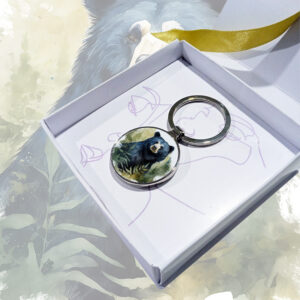 llavero cromado oso de anteojos