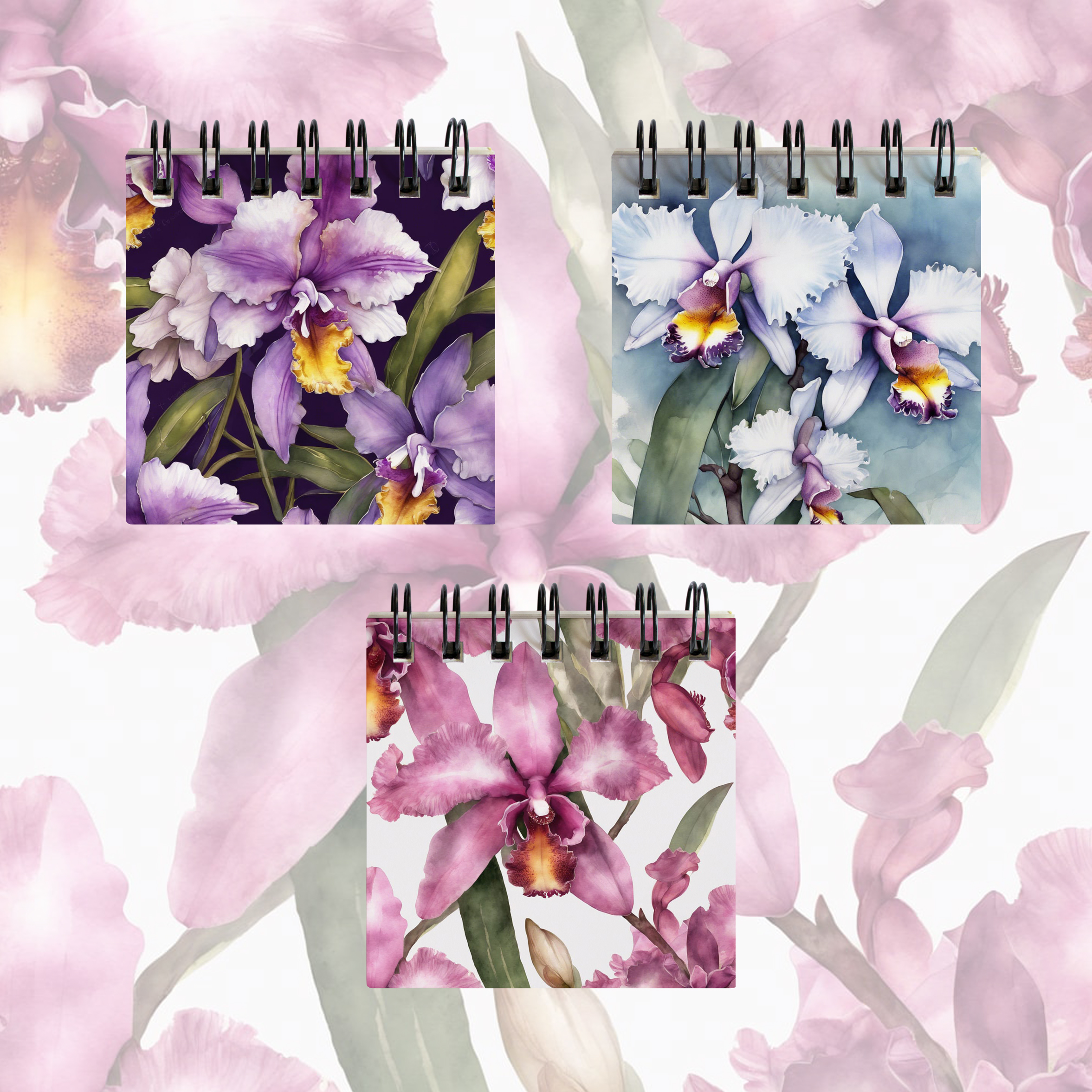 set mini libretas pasta dura x3 orquÍdeas set mini libretas pasta dura x3 orquÍdeas