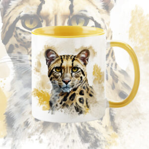 mug color interno amarillo tigrillo (leopardus wiedii)