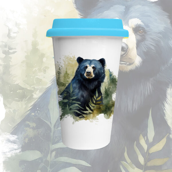 MUG CÓNICA TAPA DE SILICONA - OSO DE ANTEOJOS