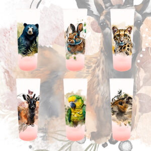 set copas tequileras vidrio opalizado x6 colecciÓn colibries