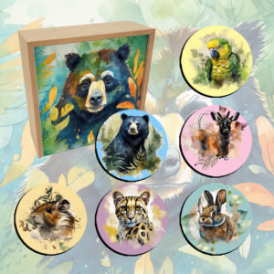 set portavasos circulares mdf colecciÓn fauna andina