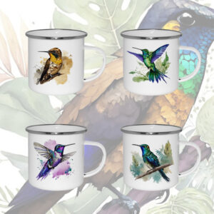 set pocillo de peltre colecciÓn colibries