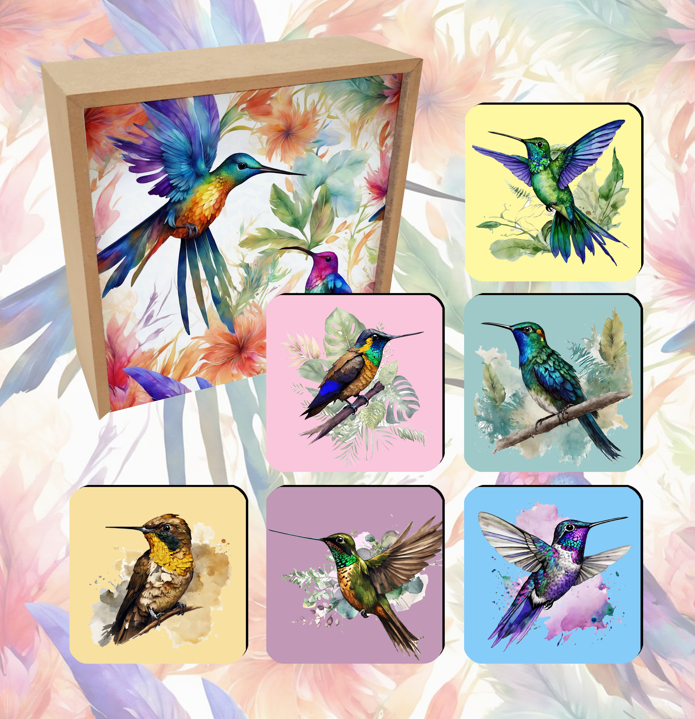 set portavasos magnÉticos colecciÓn colibries set portavasos magnÉticos colecciÓn colibries