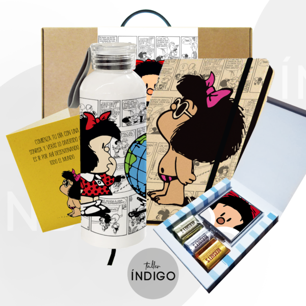 COMBO HERO MAFALDA PERSONALIZADO  ARTESANAL BOTELLA