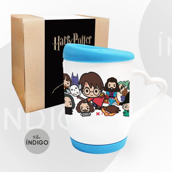 MUG HARRY POTTER  BASE TAPA SILICONA ARTESANAL PERSONALIZADO