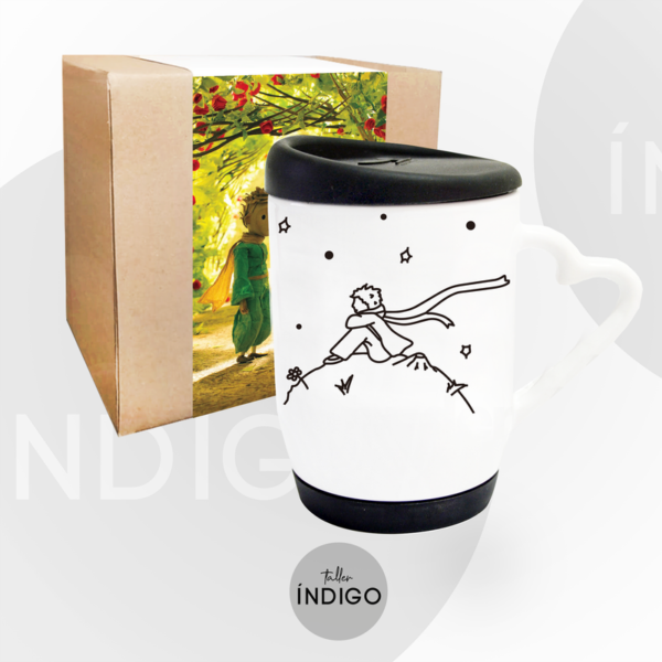 MUG PRINCIPITO BASE TAPA SILICONA ARTESANAL PERSONALIZADO