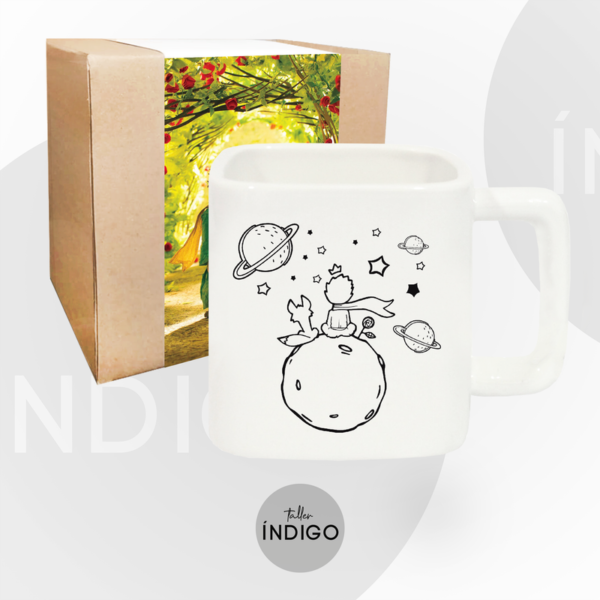 MUG PRINCIPITO CERÁMICA CUADRADO + EMPAQUE PERSONALIZADO