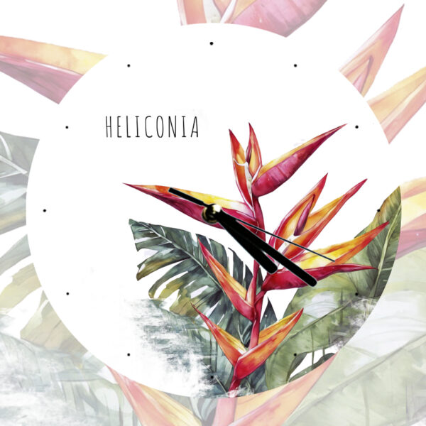 RELOJ PARED VIDRIO TEMPLADO - HELICONIA