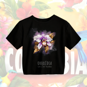 camiseta croptop mujer orquÍdea