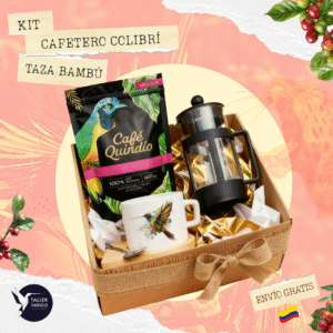 kit cafetero colibrÍ taza bambÚ