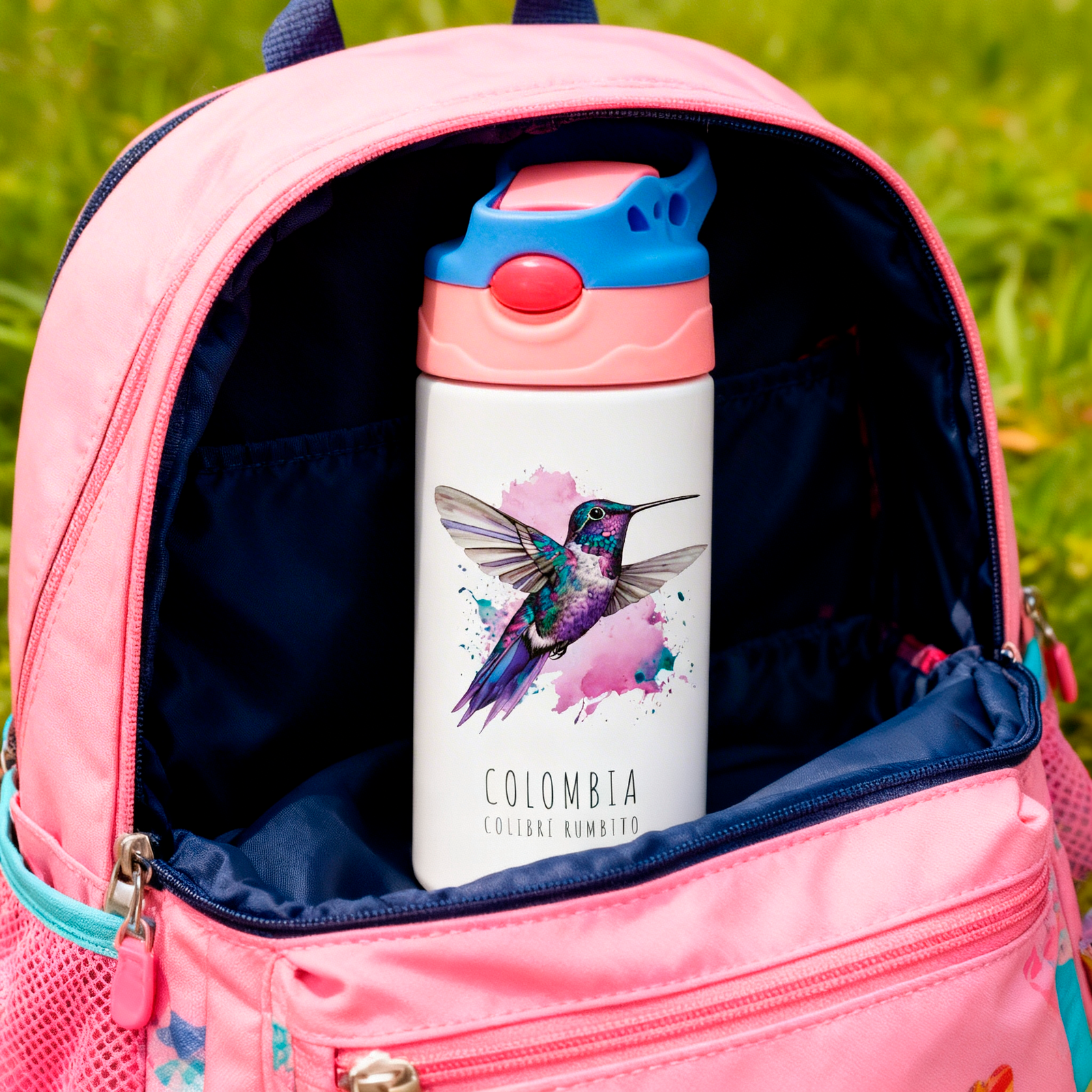 BOTELLA INFANTIL EN ACERO INOXIDABLE – COLIBRI RUMBITO (500 ML)