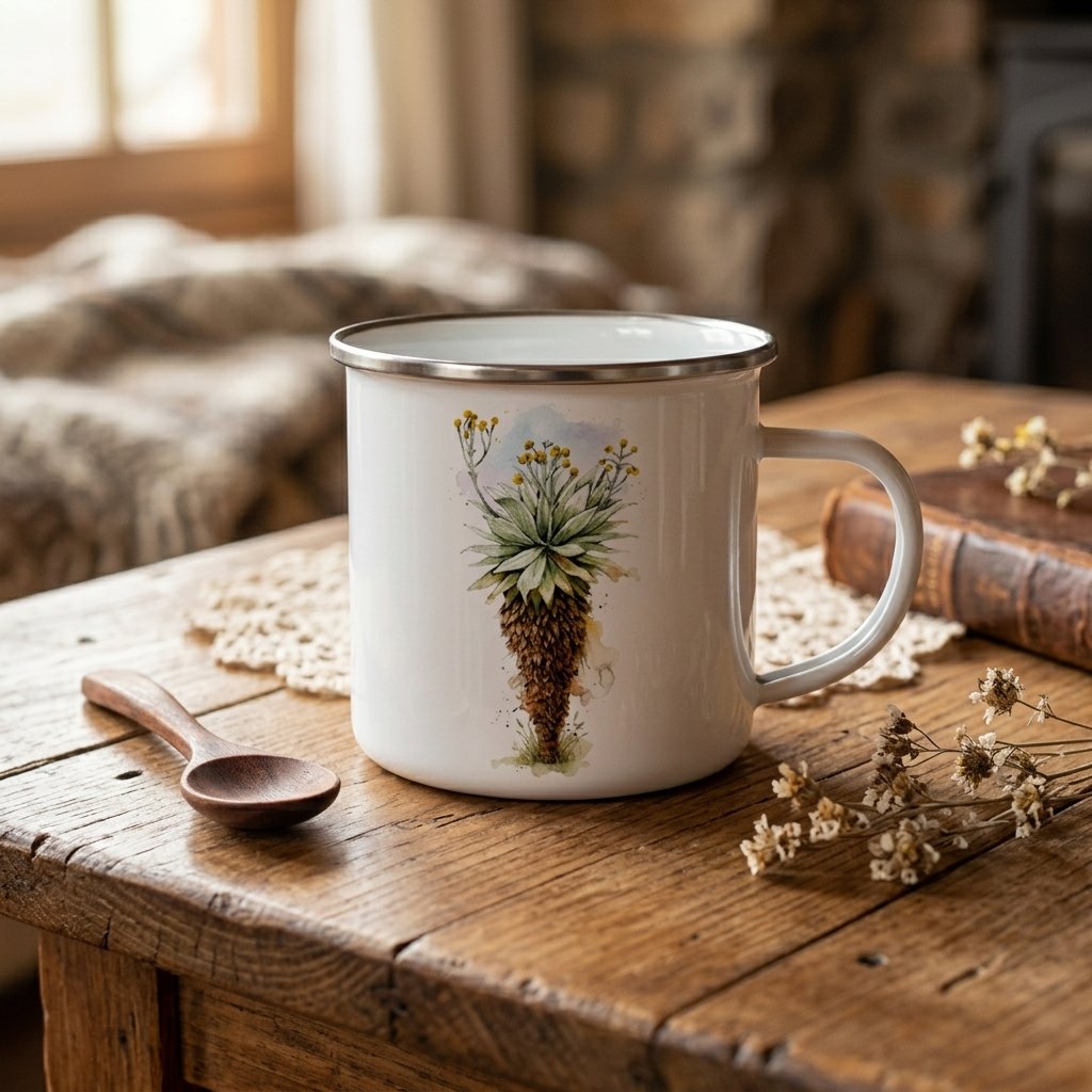 Taza Vintage Peltre – Frailejón (Espeletia)