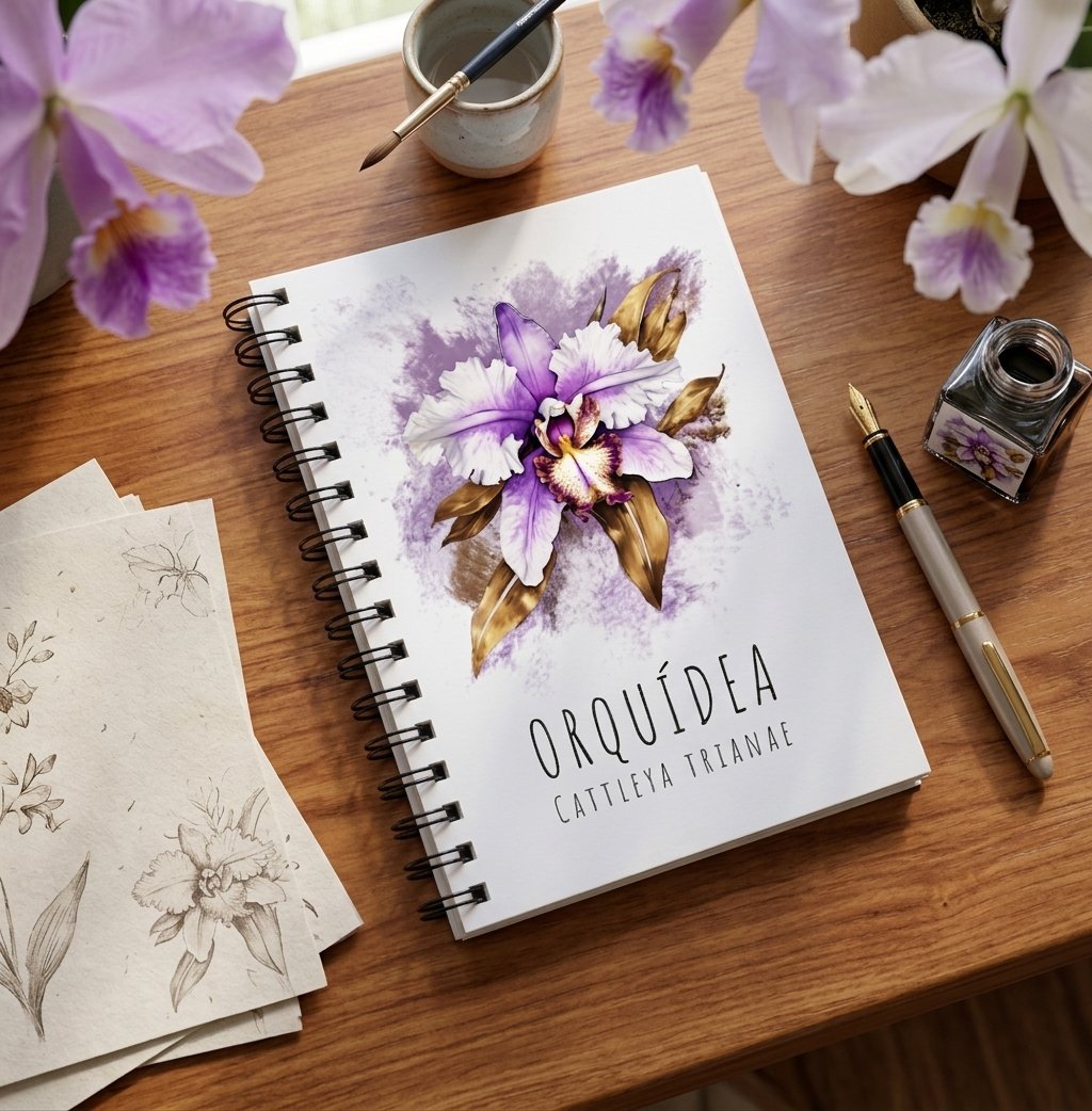 Libreta Pasta Dura – Orquídea (Cattleya trianae)