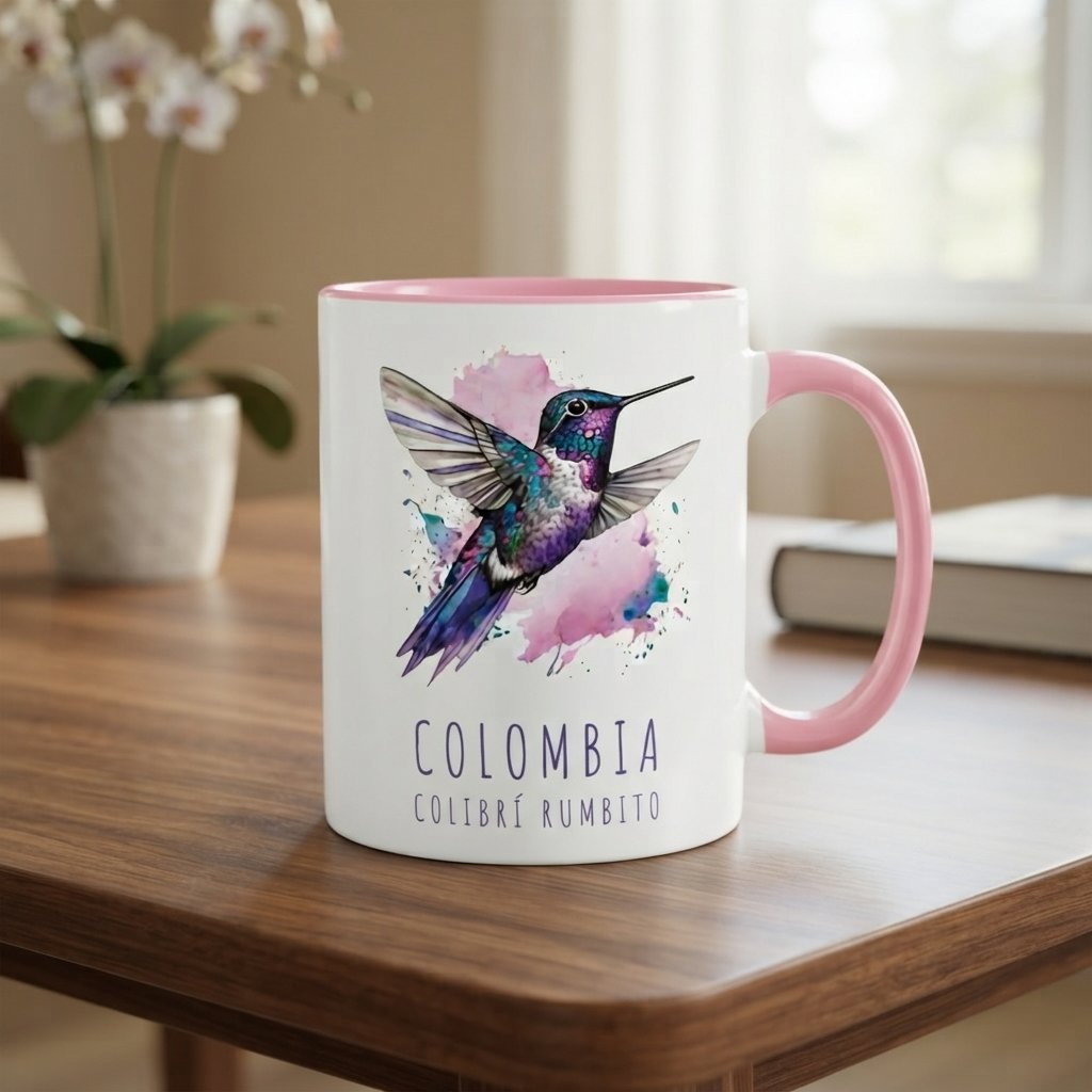 Mug de Cerámica Color – Colibrí Rumbito