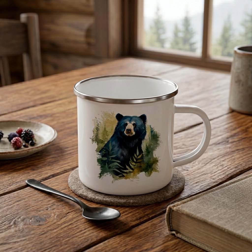 Taza Vintage Peltre – Oso de Anteojos (Tremarctos ornatus)