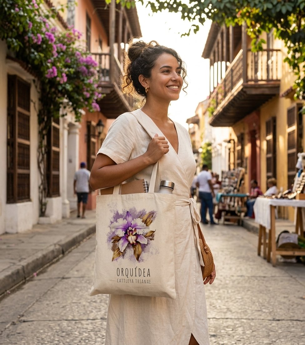 Tote Bag | Bolso de Tela Orquídea Lila (Cattleya Trianae)