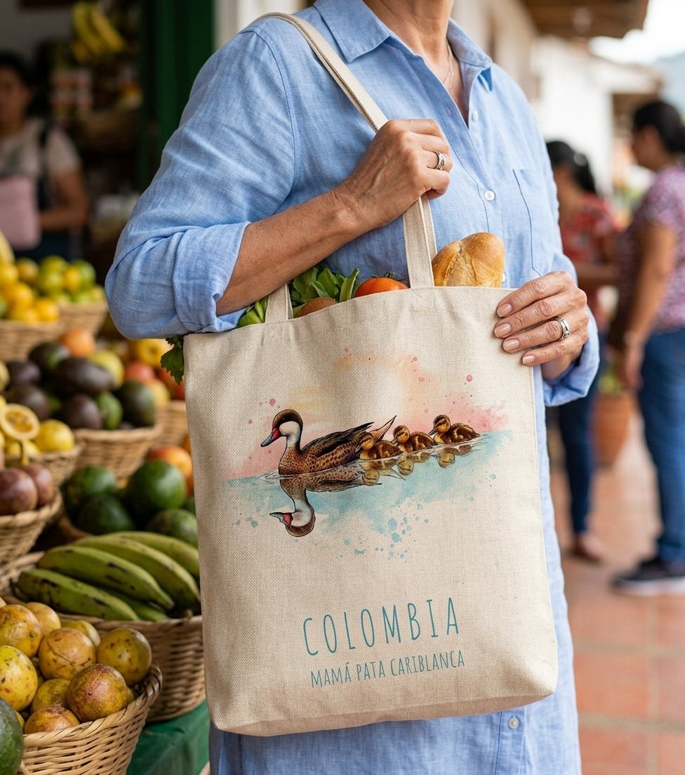 Tote Bag | Bolso de Tela Mamá Pata Cariblanca
