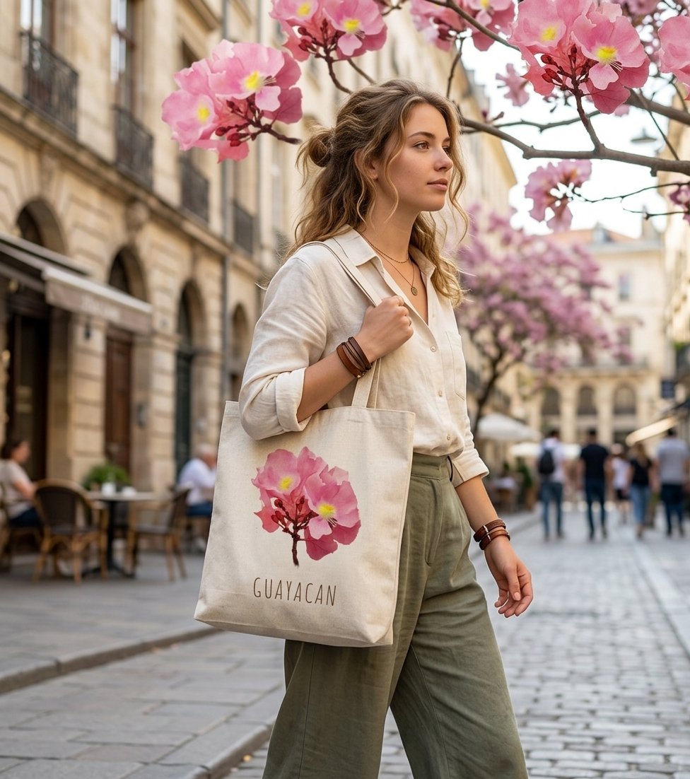 Tote Bag | Bolso de Tela Flora Guayacán Rosado