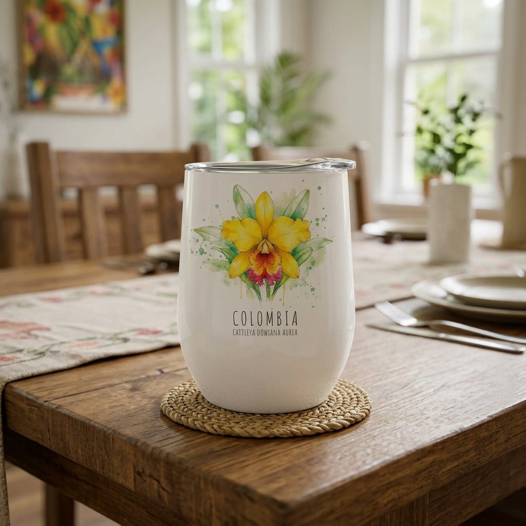 VASO TÉRMICO TIPO COPA – ORQUÍDEA (Cattleya dowiana)