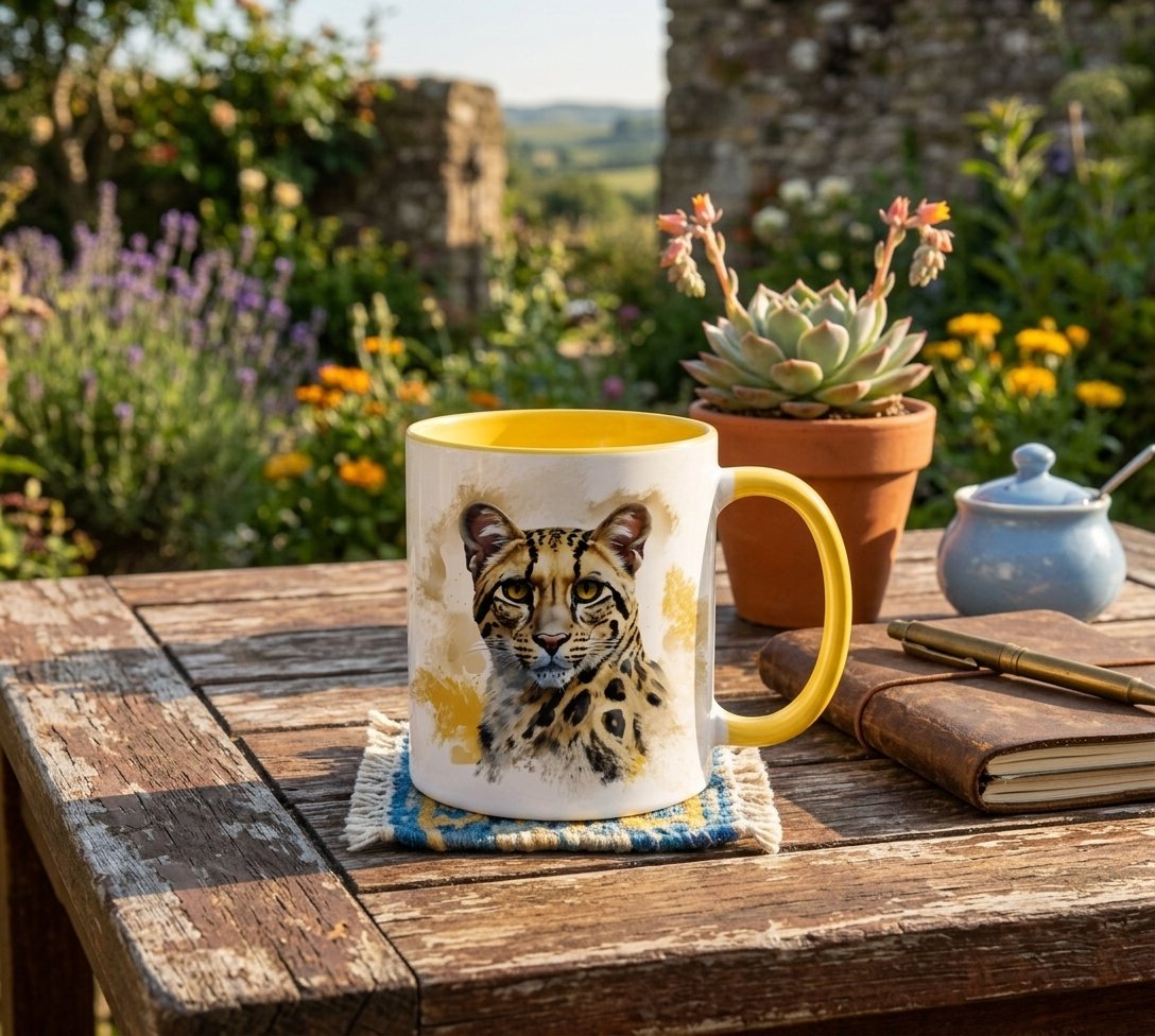Mug de Cerámica – Tigrillo (Leopardus Wiedii)