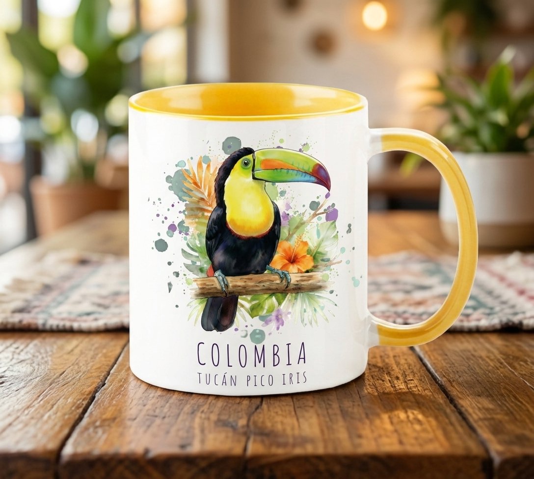Mug de Cerámica Color – Tucán Pico Iris