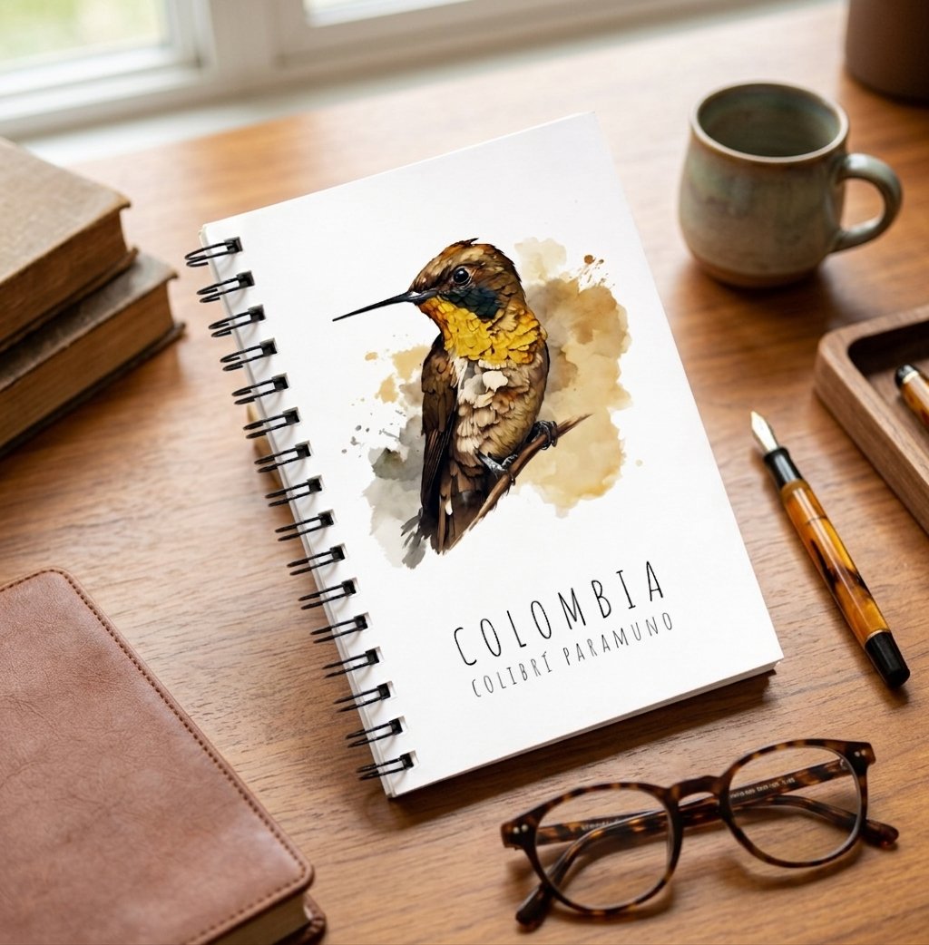 Libreta Pasta Dura – Colibrí Paramuno
