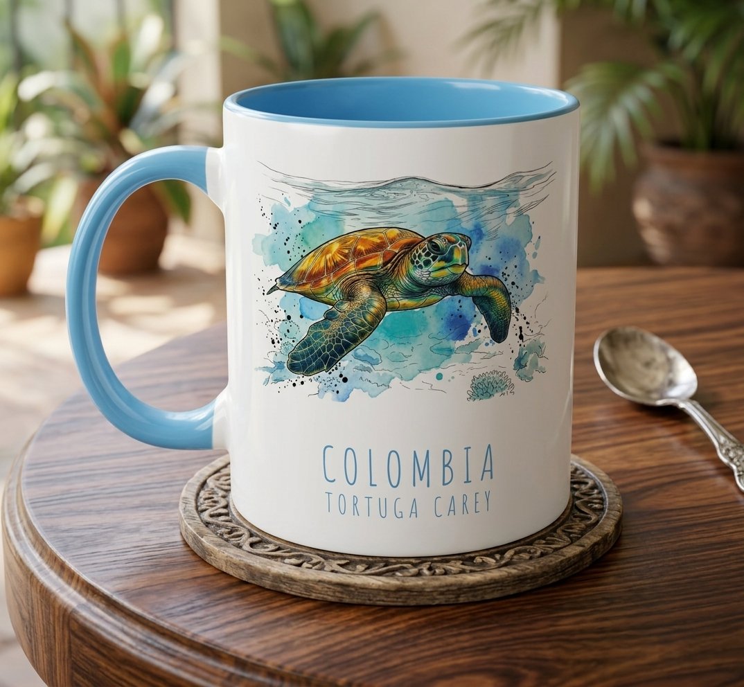 Mug de Cerámica Color – Tortuga Carey