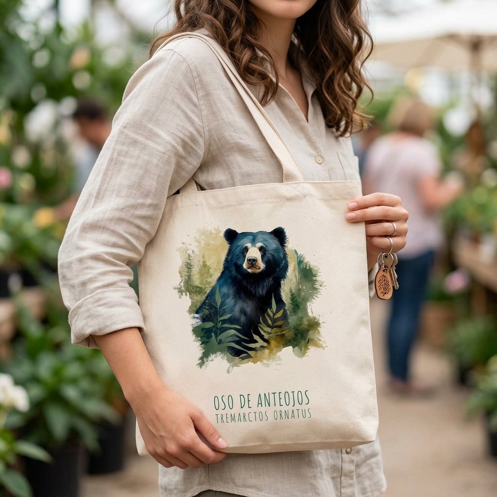 Tote Bag | Bolso de Tela Oso de Anteojos (Tremarctos ornatus)