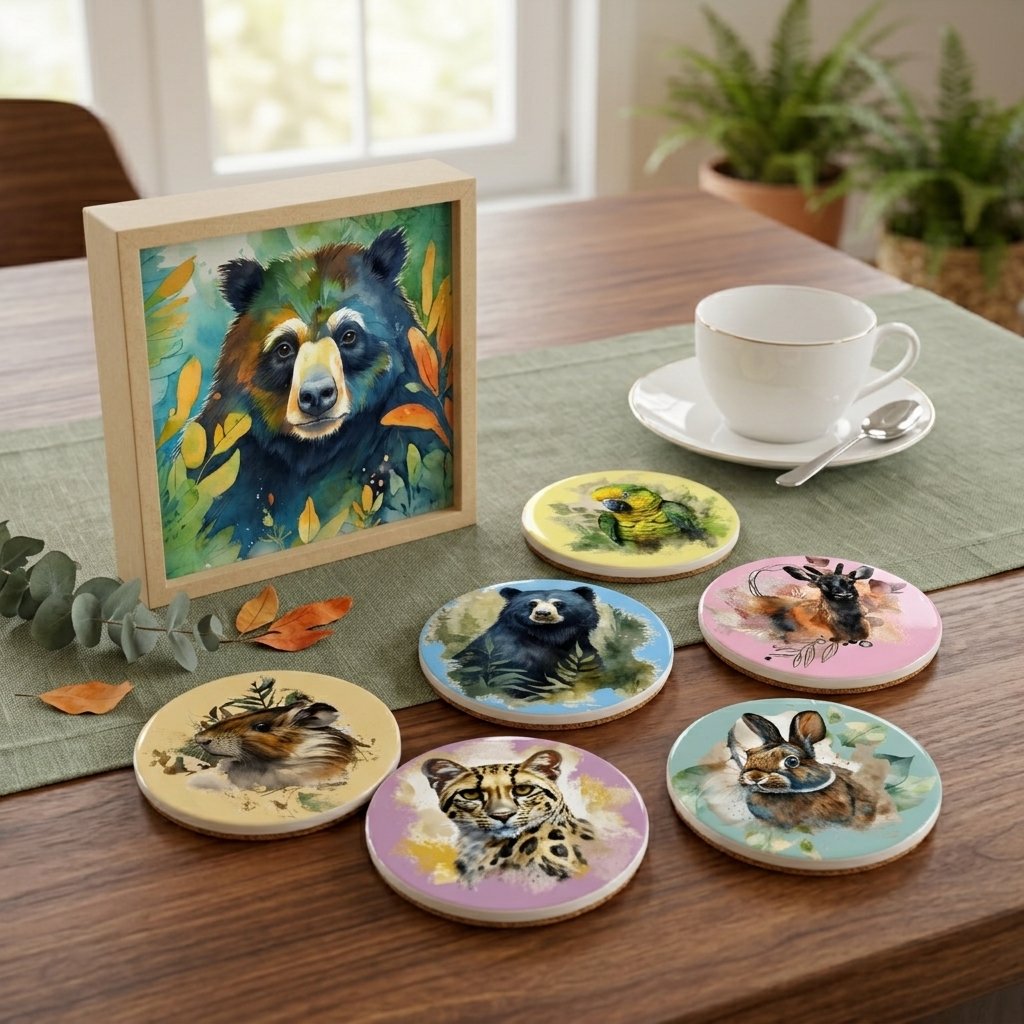 Set de Portavasos Redondos de Cerámica – Colección Fauna Andina - Image 5