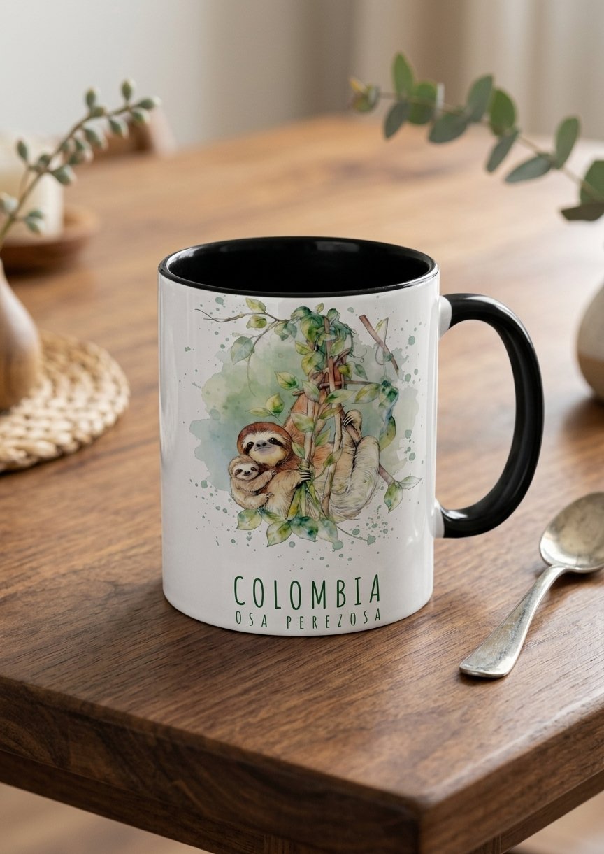 Mug de Cerámica Color – Osa Perezosa