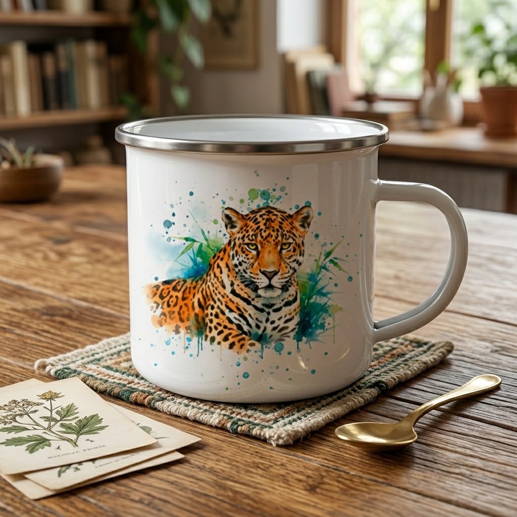Taza Vintage Peltre – Jaguar (Panthera onca)