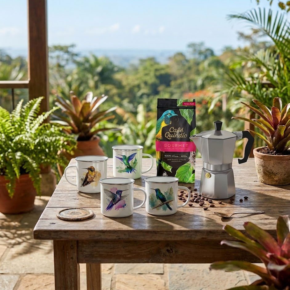 Set Espresso Vintage - Colibríes Colombianos