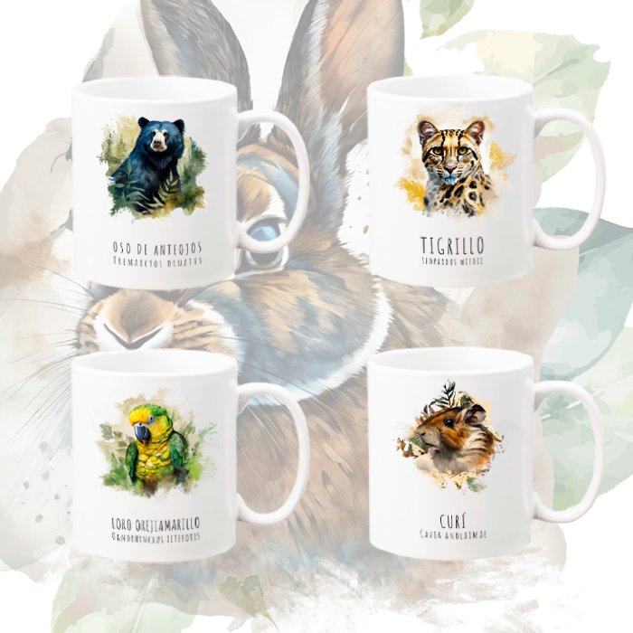 Set de Mugs de Cerámica x4 – Colección Fauna Andina - Image 2