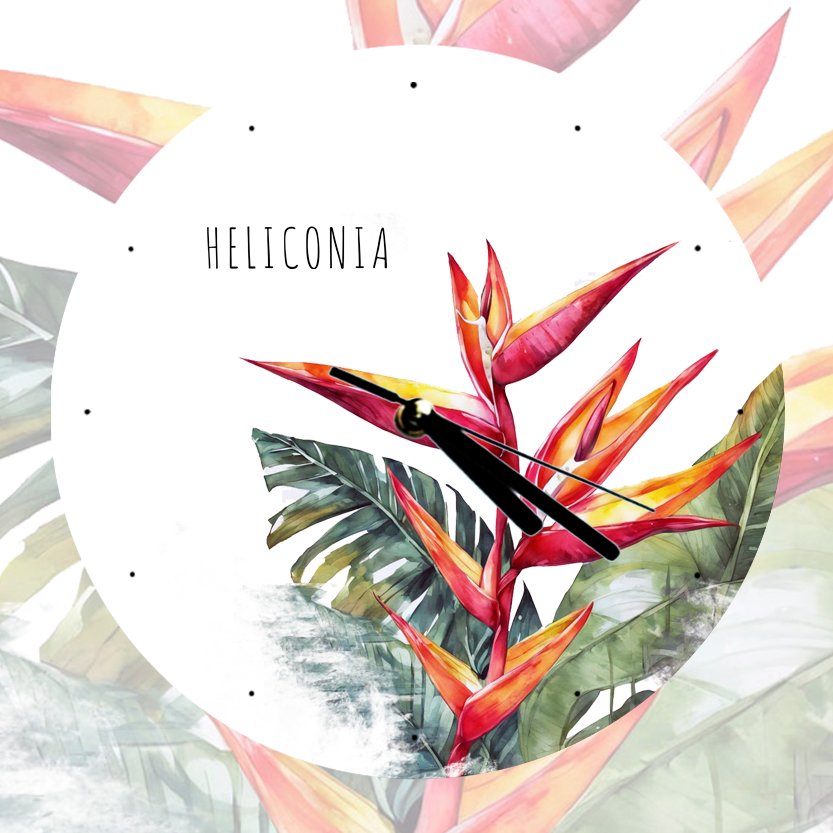 Reloj de Pared en Vidrio – Heliconia