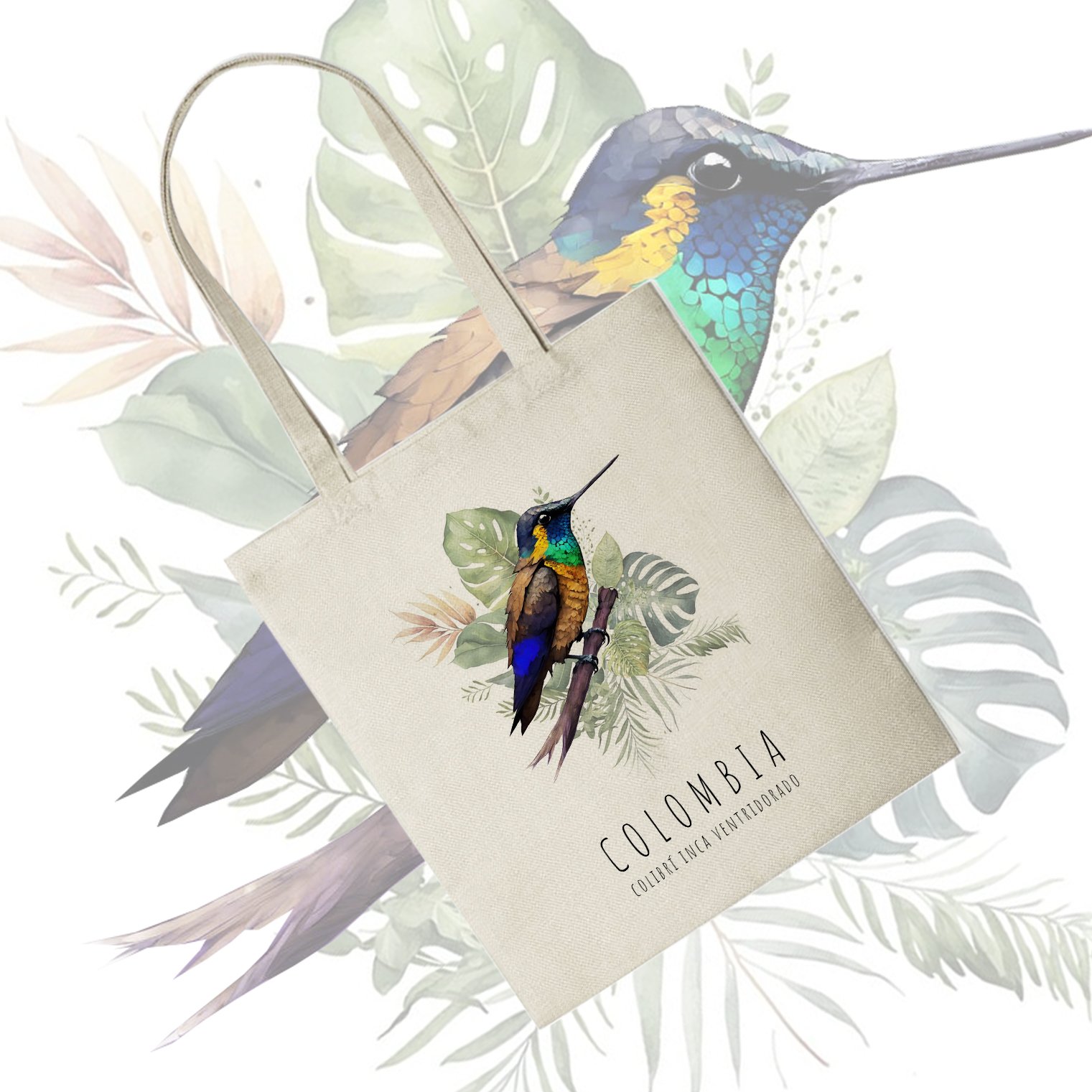 Tote Bag | Bolso de Tela Colibrí Inca Ventridorado - Image 2