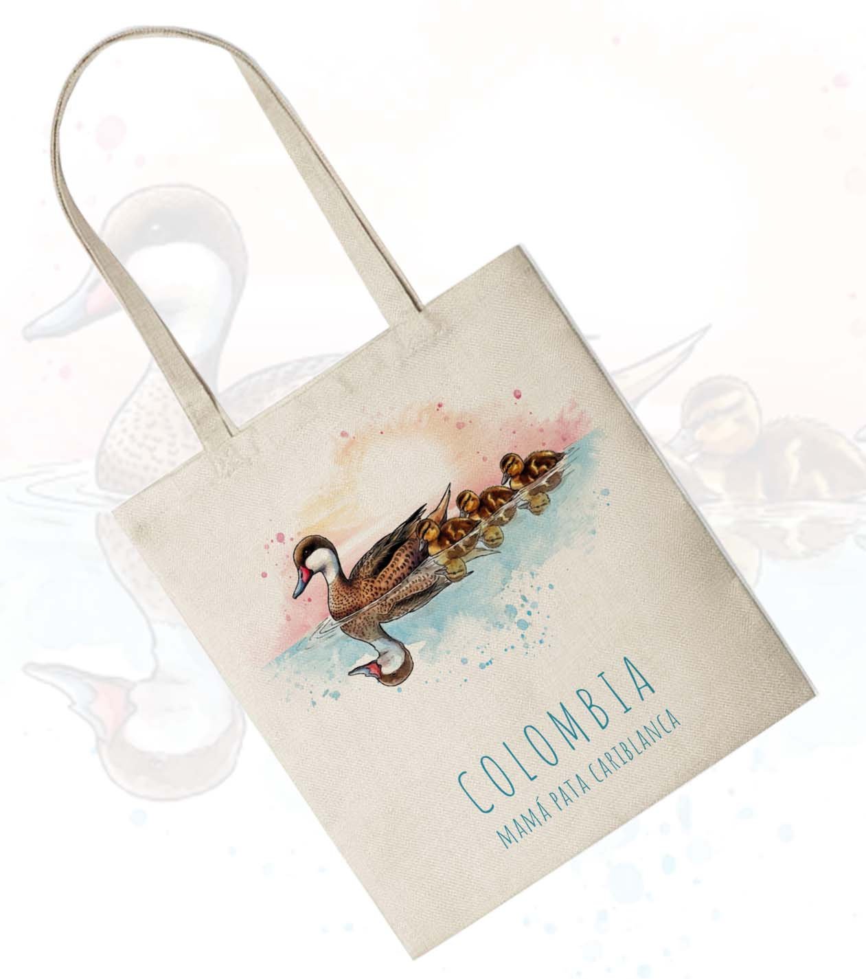 Tote Bag | Bolso de Tela Mamá Pata Cariblanca - Image 2