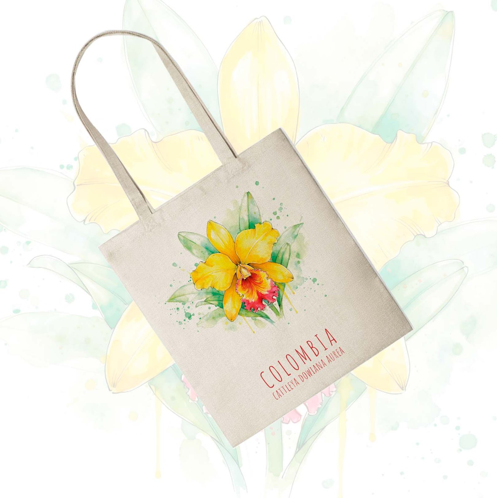 Tote Bag | Bolso de Tela Orquídea Cattleya Dowiana - Image 2