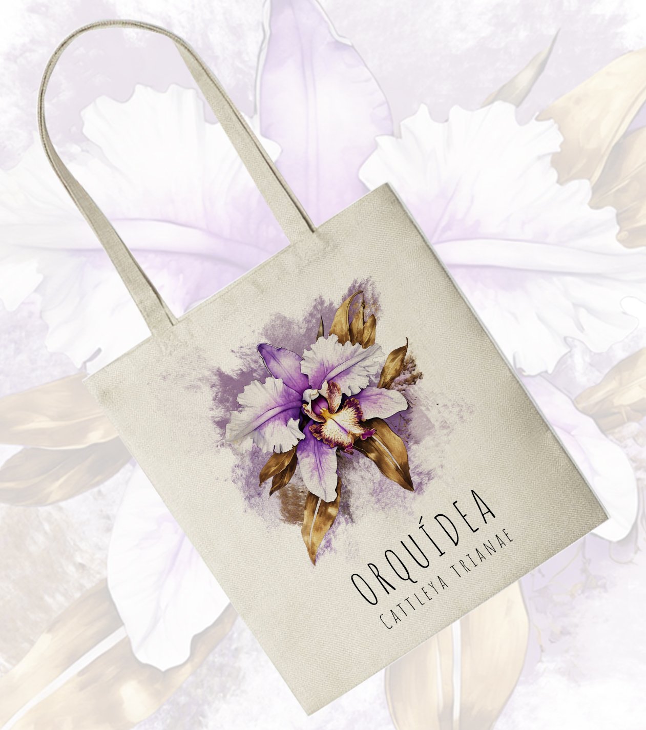 Tote Bag | Bolso de Tela Orquídea Lila (Cattleya Trianae) - Image 2