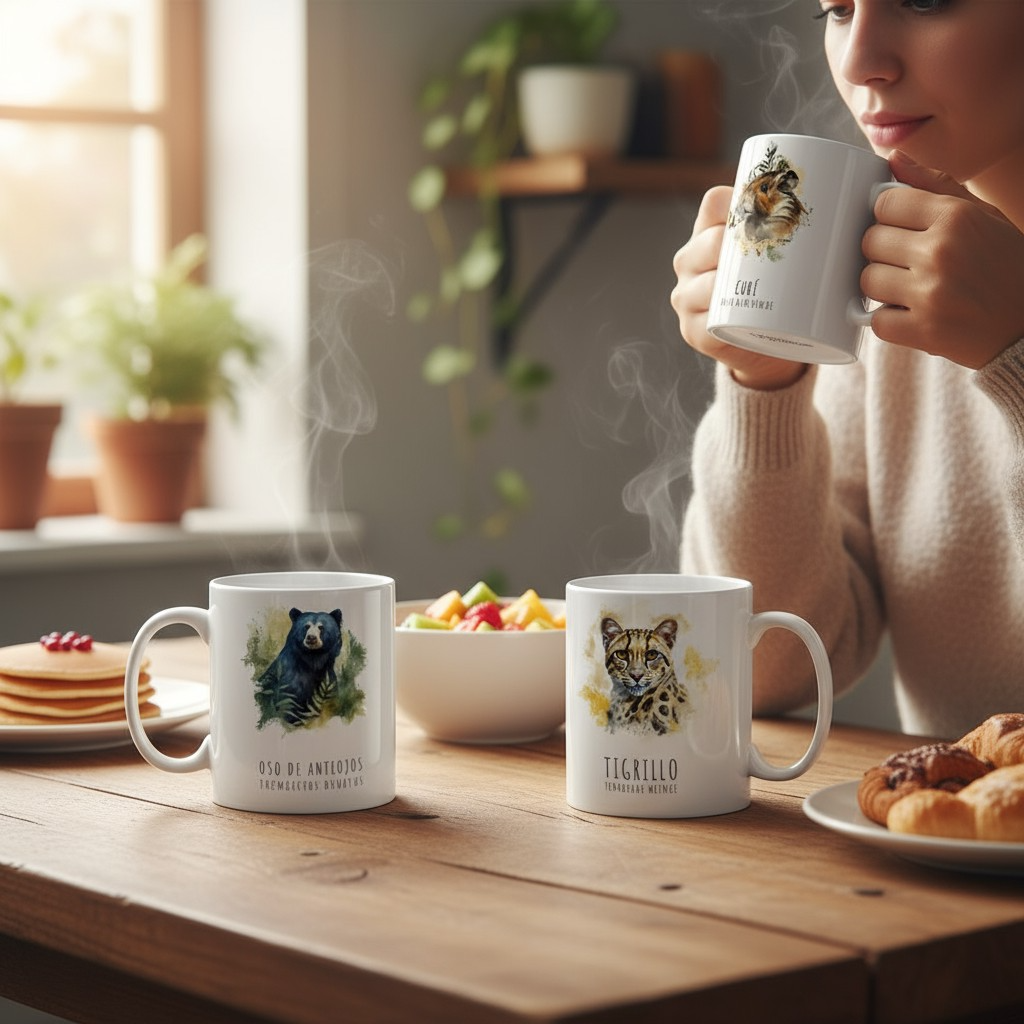 Set de Mugs de Cerámica x4 – Colección Fauna Andina