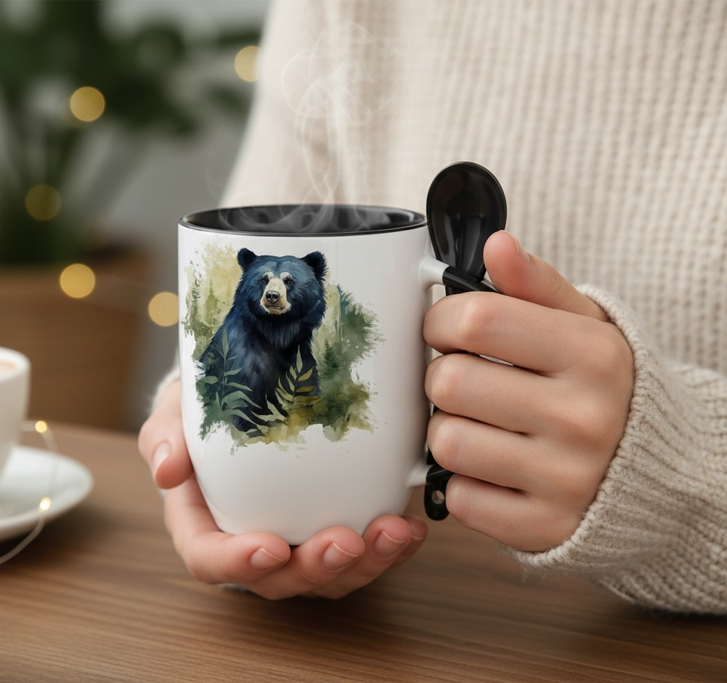 Mug de Cerámica Cuchara – Oso de Anteojos (Tremarctos Ornatus)