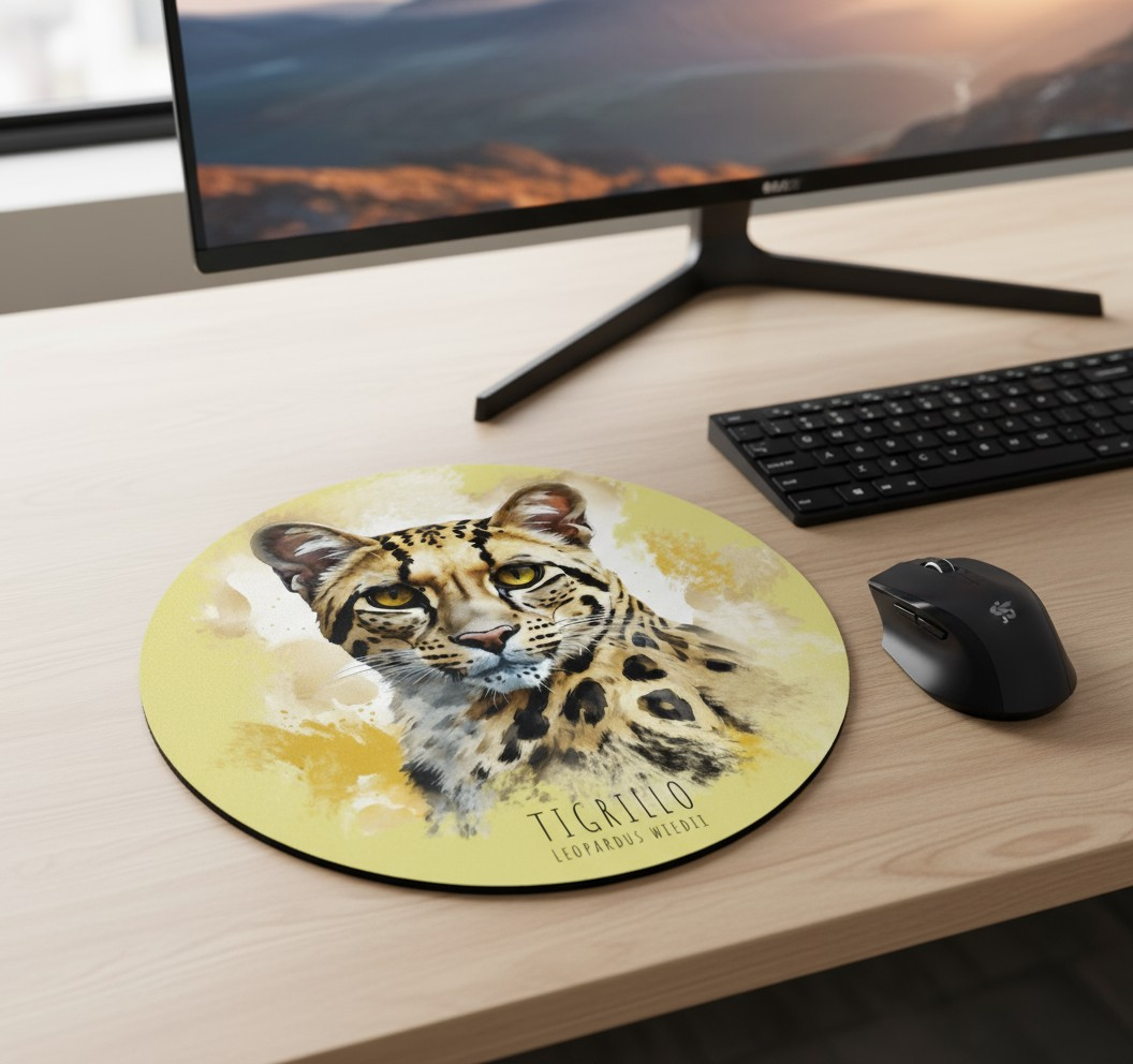 Mousepad Circular – Tigrillo (Leopardus wiedii)