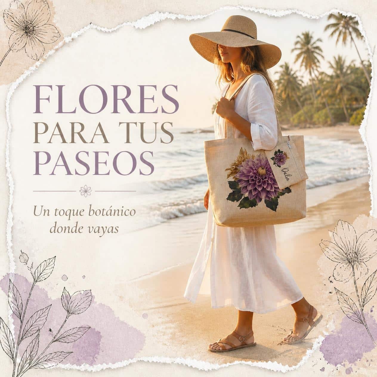 Bolso Nature - Flor Dalia - Image 2